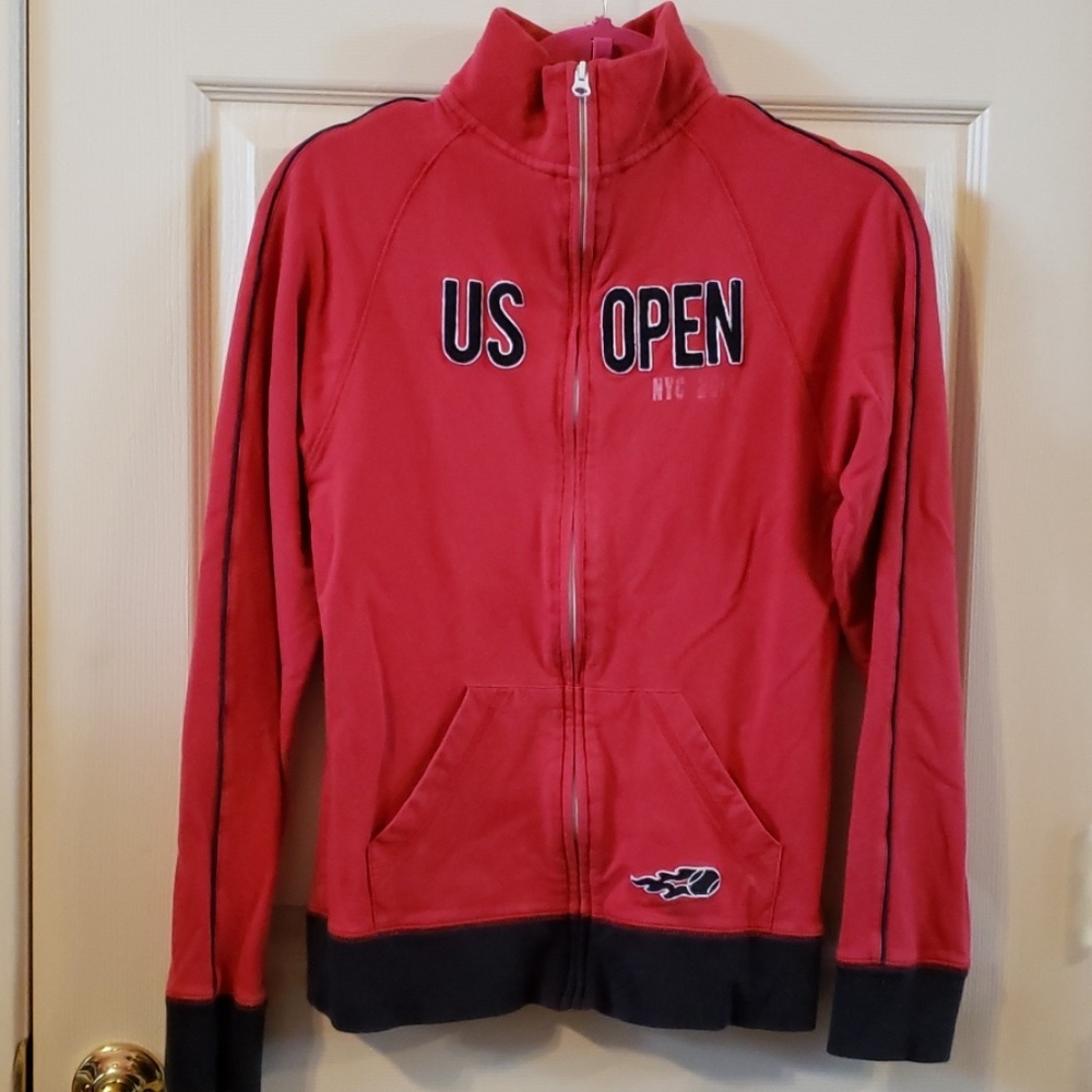 Players US Open Tennis Full Zip Sweatshirt Cardigan Warm Up Track Jacket RARE!!